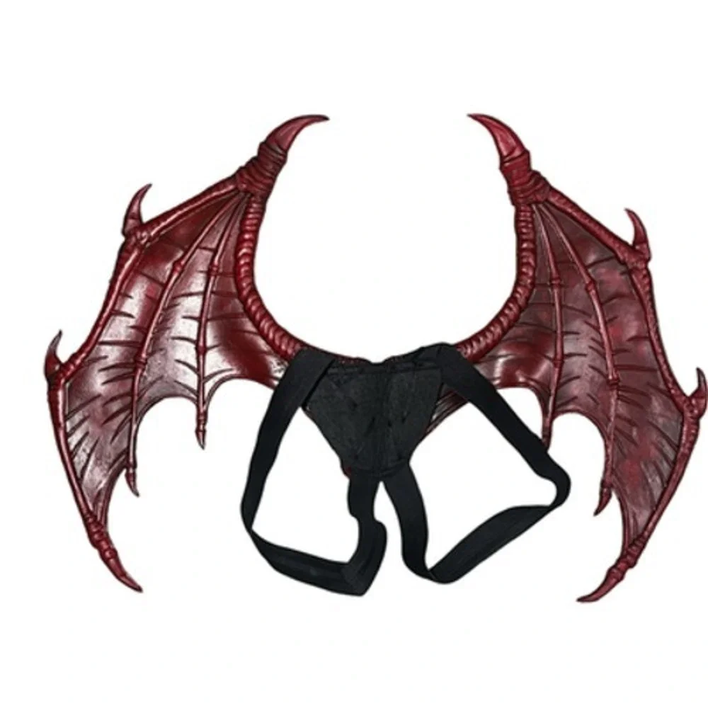The Red Dragon Wings Costume Accessory Adult OS Red Demon Cosplay Halloween